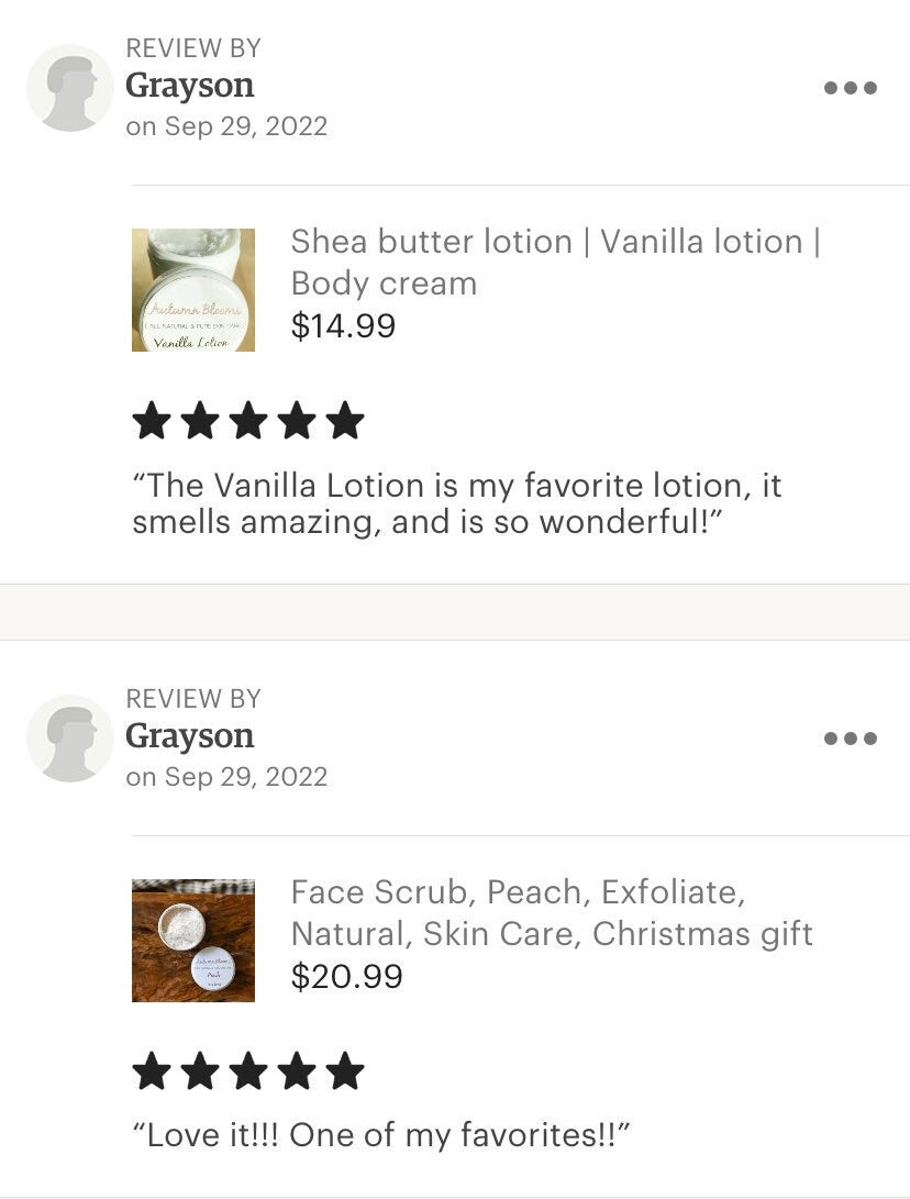 Vanilla lotion | Body cream | Natural shea butter lotion | Gift for her