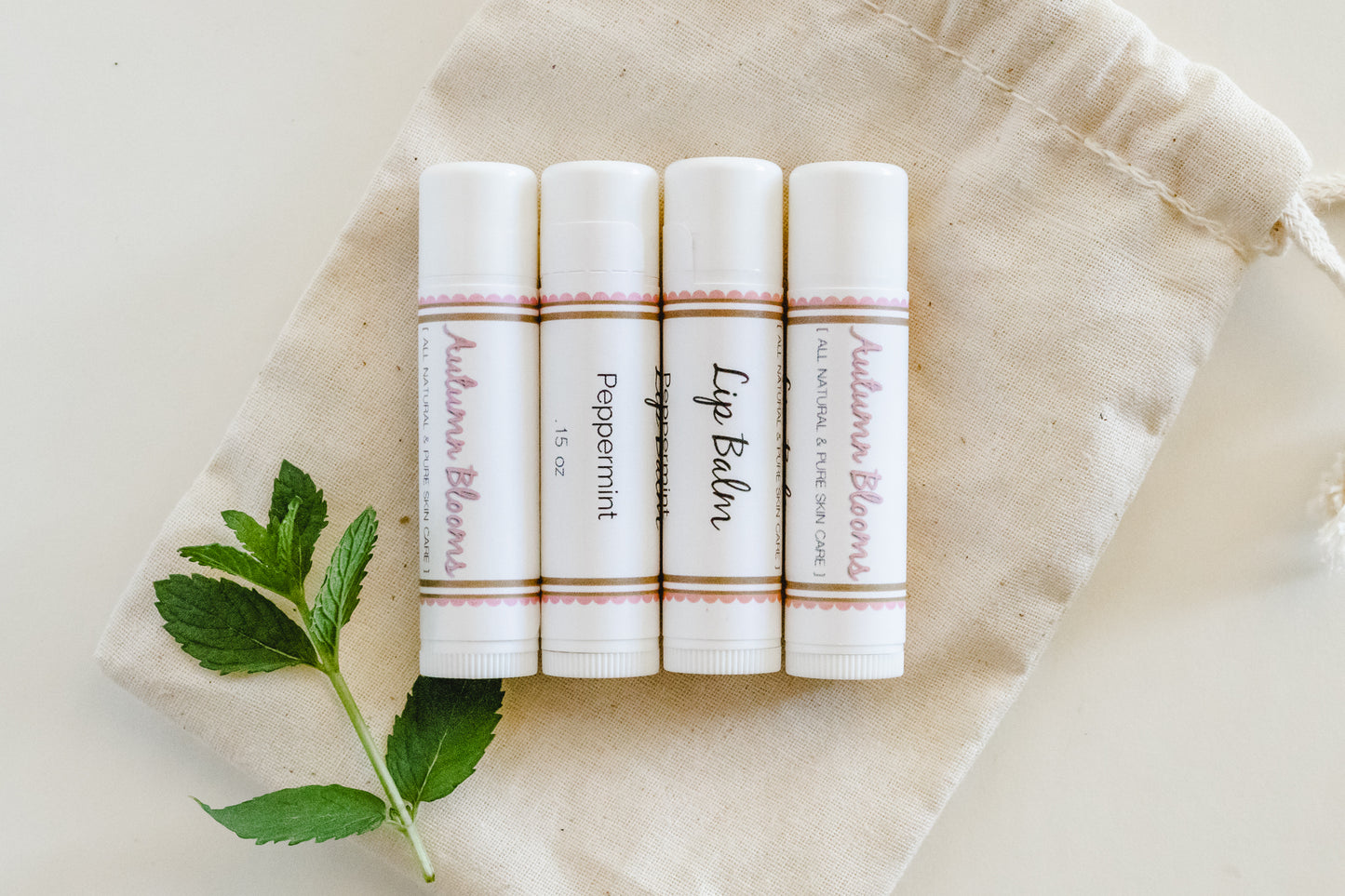 Natural lip balm, Set of THREE, peppermint, Organic lip balm, bridesmaid gifts